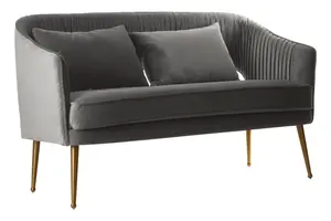 Interiors by Premier Hendricks Grey Velvet Sofa