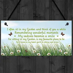 Garden Memorial Sign Hanging Outdoor Sign Wall Door Plaque Summerhouse Sign