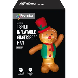 (H)1.85m LED Christmas Gingerbread man Inflatable