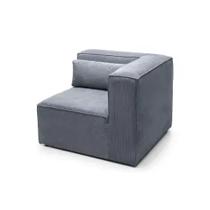 Doris Corner Unit Module in Dark Grey Cord Chenille