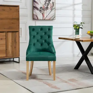 Ravenna Velvet Dining Chairs - Set of 2 - Green