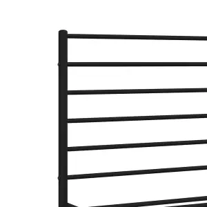 Berkfield Metal Bed Frame with Headboard and Footboard Black 150x200 cm 5FT King Size