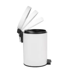 White 3L Bathroom Pedal Bin Freestanding