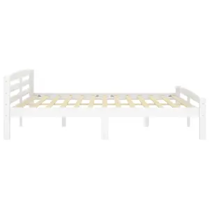 Berkfield Bed Frame White Solid Pinewood 200x200 cm