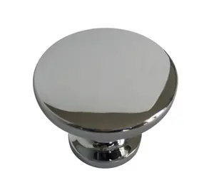 Zinc alloy Chrome effect Round Furniture Knob (Dia)37.1mm