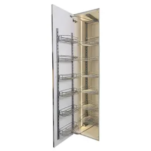 6 Tier Tall Tandem Metal Pull Out Pantry Kitchen Drawer Sliding Basket Cabinet Organizer