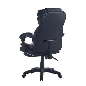 Executive Diamond Stitch Office Chair Black+Red Ribbon