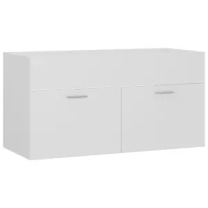 Berkfield Sink Cabinet with Built-in Basin White Engineered Wood