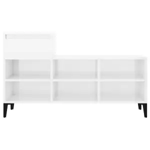 Berkfield Shoe Cabinet High Gloss White 102x36x60 cm Engineered Wood