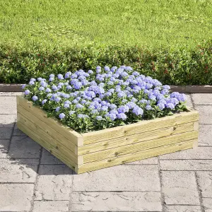 OutdoorGardens Stackable Wooden Square Planter - 1000mm