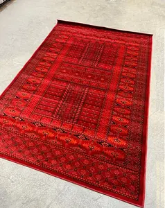 Wadan 80 x 305 cm Red Tribal Blaoch Rug - Washable Modern Area Rugs - Classic Oriental Rug for Home and Office