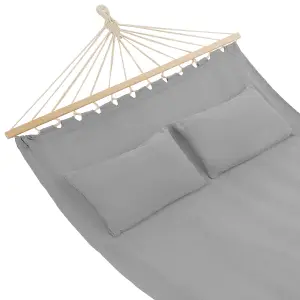 Hammock Eden - with support bars, for 2 people, durable fabric - light grey