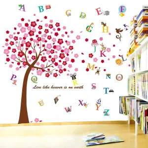 Walplus Combo Kids Huge Pink Tree Wall Sticker - Flowers PVC