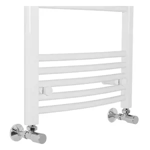 Rinse Curved Bathroom Heated Towel Rail Warmer Radiator Central Heating White - 1000x500mm