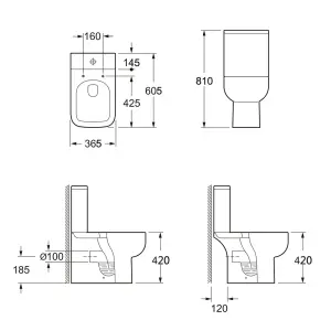 Bubly Bathrooms™ 600mm Vanity Unit and Close Coupled WC Dual Flush Toilet Set