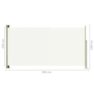 Berkfield Patio Retractable Side Awning 160x300 cm Cream