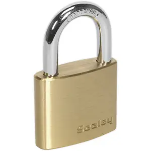 Durable 40mm Solid Brass Padlock with Hardened Steel Shackle and 3 Keys for Maximum Security