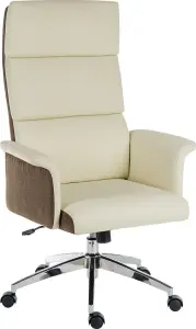 Elegance High Back Executive Chair Cream with gas lift seat height and adjustable tilt