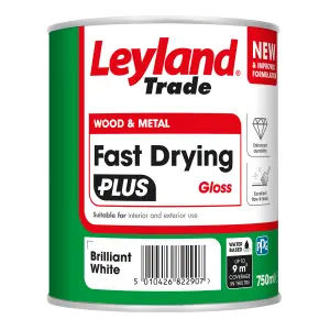 Leyland Trade Fast Dry Plus Brilliant White Gloss Metal & wood paint, 750ml