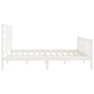 Berkfield Bed Frame White Solid Wood 180x200 cm 6FT Super King