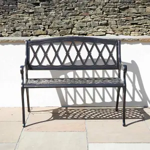 Cast Aluminium Garden Bench - Black