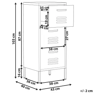 3 Drawer Metal Storage Cabinet Pink WOSTOK