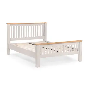 Elephant Grey Lacquer Two Tone Bed Frame - Double 4'6" (135cm)