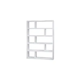 Jago 173cm H x 120cm W Geometric Bookcase White