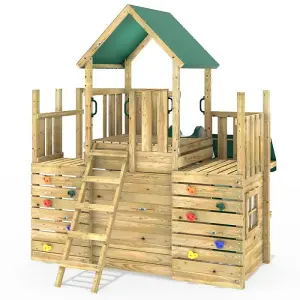 Rebo Modular Wooden Climbing Frame Adventure Playset - M22 Shop & Den