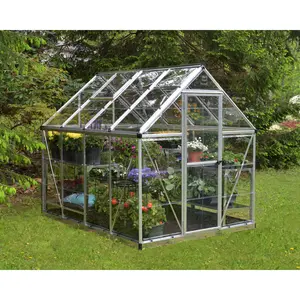 Harmony Greenhouse 6 x 4 Silver / 208cm H x 185cm W x 126cm D