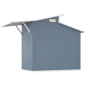 Berkfield Garden Shed Grey 270x130x208.5 cm Galvanised Steel