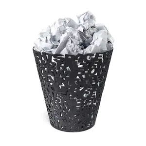 Black WastePaper basket,Dust Bin, Office Paper Bin, Letters ,plastic