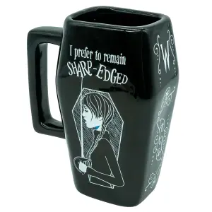 Wednesday I Prefer To Remain Sharp-Edged Coffin Mug Black/White/Purple (One Size)