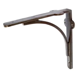 Hammer & Tongs Curved Iron Shelf Bracket - D205mm - Raw - Pack of 2