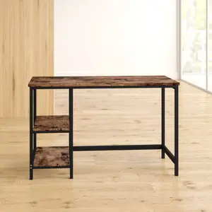 Vaillancourt Desk Black / Rustic Brown / 75cm H x 120cm W x 60cm D