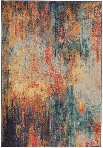 Multicolor Abstract Modern Easy to clean Rug for Dining Room-119cm X 180cm