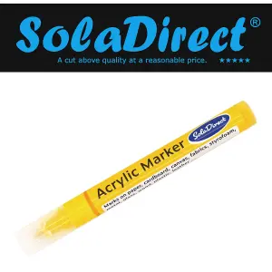 Acrylic Paint Marker Pen Permanent for Stone Leather Fabric Plastic (Yellow)