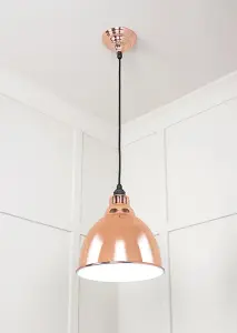 White Gloss Brindley Pendant in Copper