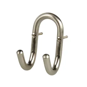 Nickel effect Steel J-shaped Double Hook (H)52mm (W)59mm