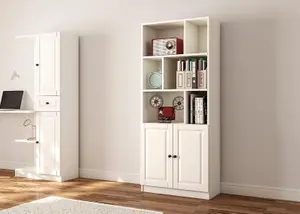 MAISON White Bookcase With 2 Doors