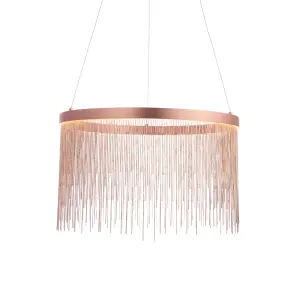 Anson Lighting Frains 1lt    Brushed copper plate and copper Pendant Single