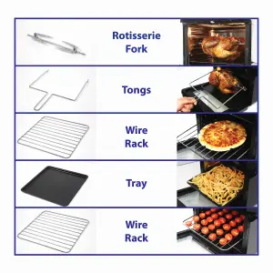 EMtronics 12L Air Fryer Oven Combi Digital with Timer - Cream