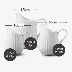 WM Bartleet & Sons Porcelain Fluted Serving Jugs, Set of 3