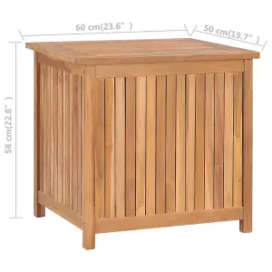 Berkfield Garden Storage Box 60x50x58 cm Solid Teak Wood