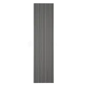 Acupanel Contemporary Arctic Grey Wrapped Acoustic Slat Wall Panel 240cm x 60cm