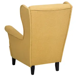 Wingback Chair ABSON Fabric Yellow