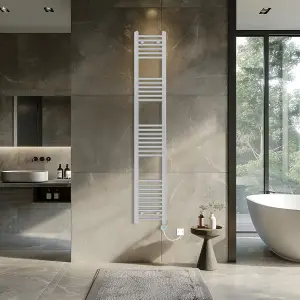 Rinse Bathrooms Smart WiFi Thermostatic Electric Bathroom Straight Heated Towel Rail Radiator with Timer 1800x300mm - Chrome