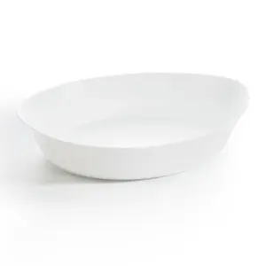 URBNLIVING 29cm Width White Opal Glass Oval Serving Dish