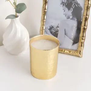 Melody Maison Hammered Gold Filled Candle Pot - 10cm