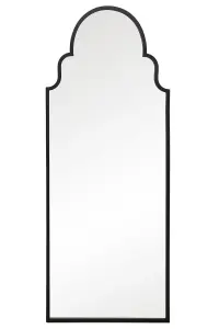 MirrorOutlet Crown Arcus Black Framed Arched Leaner / Wall Mirror 71" X 28 (180CM X 70CM)